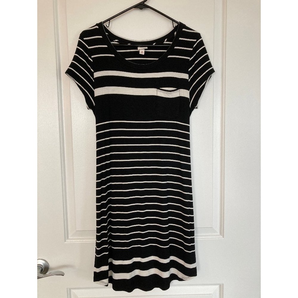 Merona Target Black White Stripe T-shirt Dress M